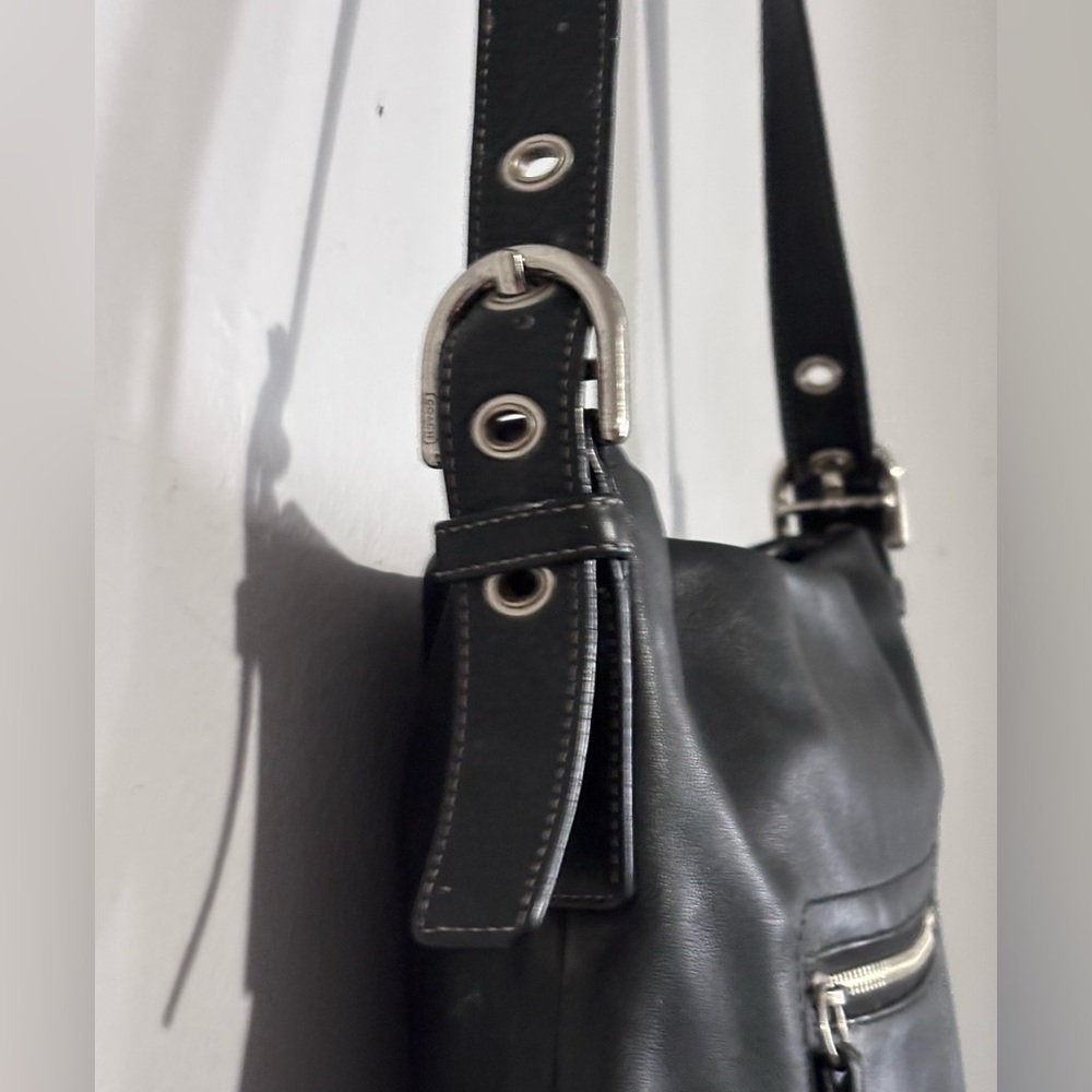Vtg Coach Genuine Leather Crossbody/ Shoulder‎ Bag Black F10937 - Picture 11 of 12